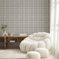 Peel and Stick Space Grid Creamy White Wallpaper