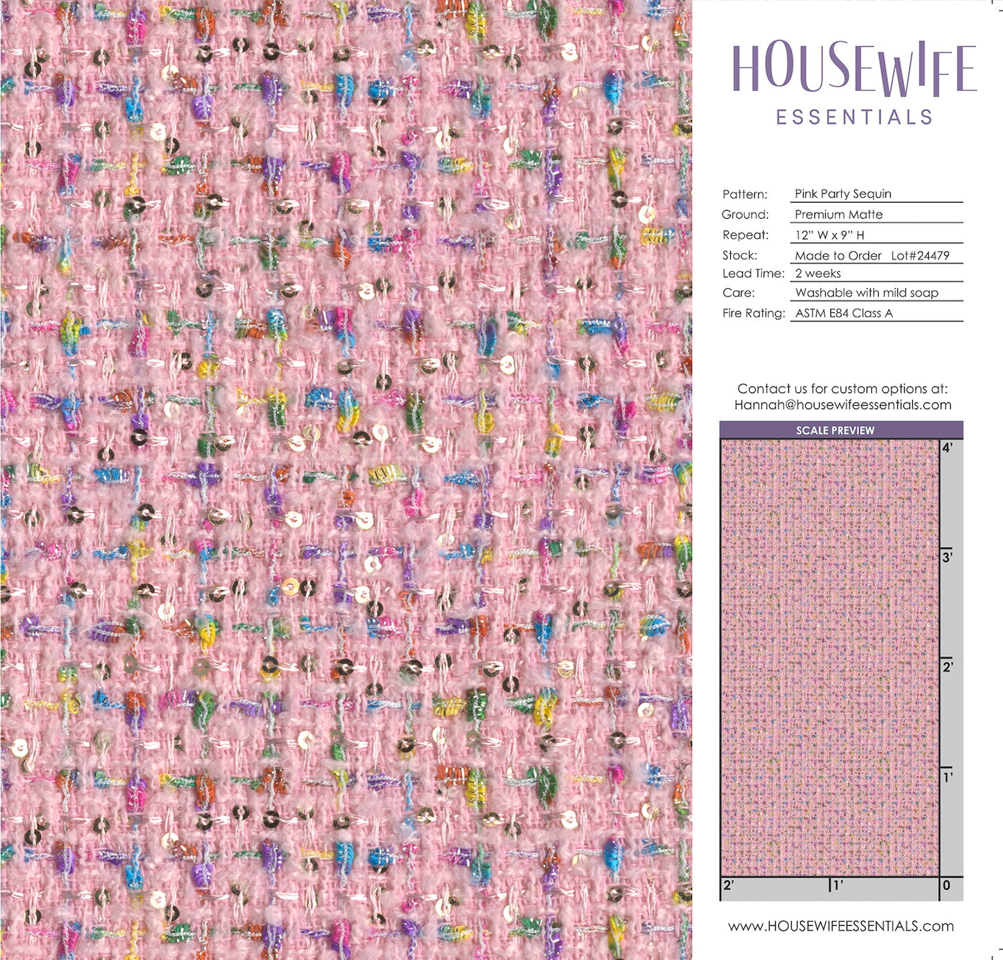 Party Pink Tweed Wallpaper