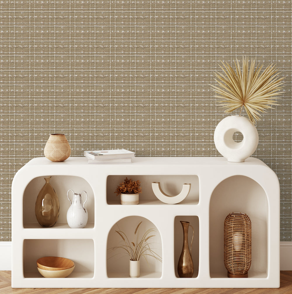 Study Hall Burlap Tweed Wallpaper